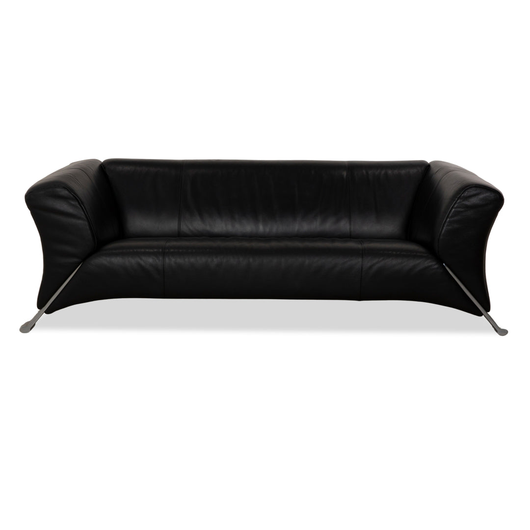 Rolf Benz 322 leather two-seater black sofa couch