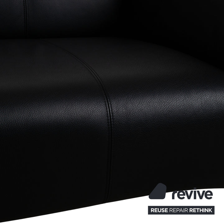 Rolf Benz 322 Leder Zweisitzer Schwarz Sofa Couch