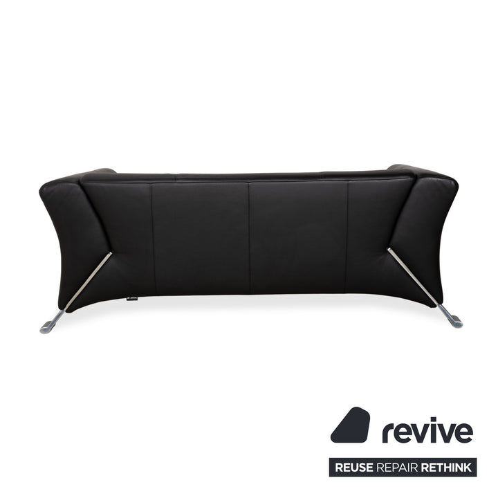 Canapé deux places en cuir noir Rolf Benz 322