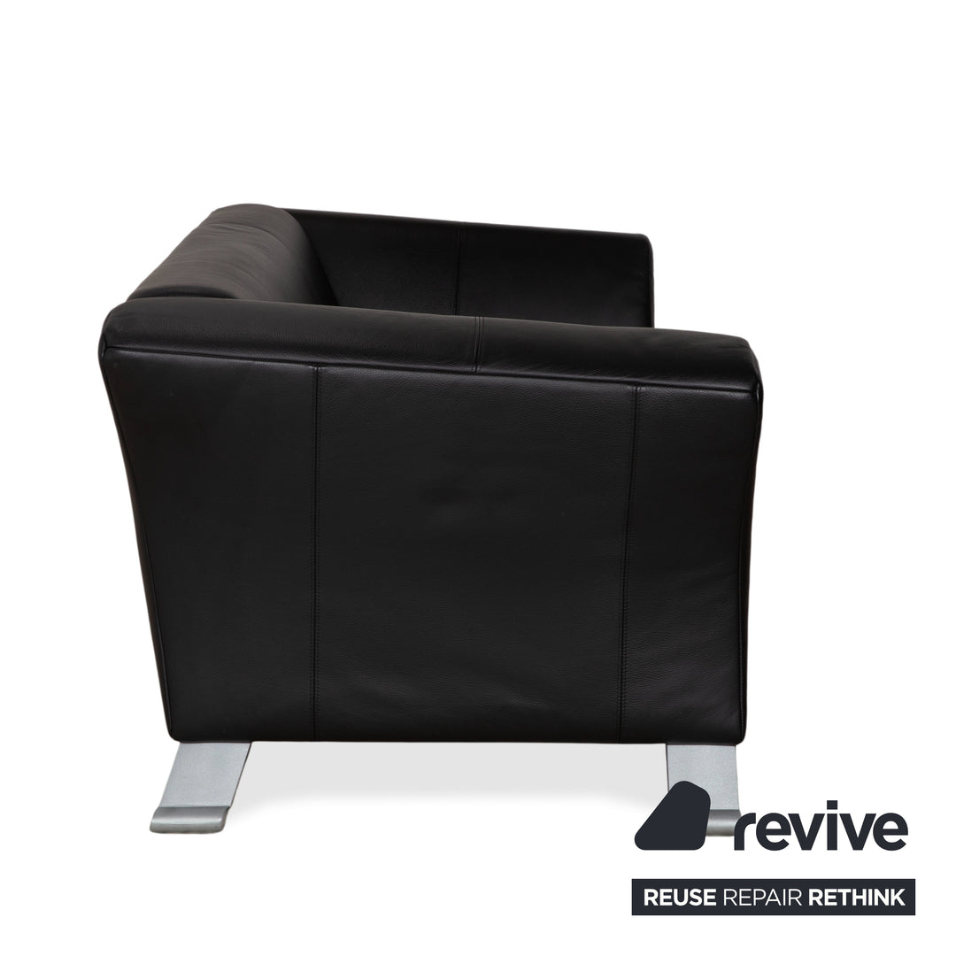 Rolf Benz 322 Leder Zweisitzer Schwarz Sofa Couch