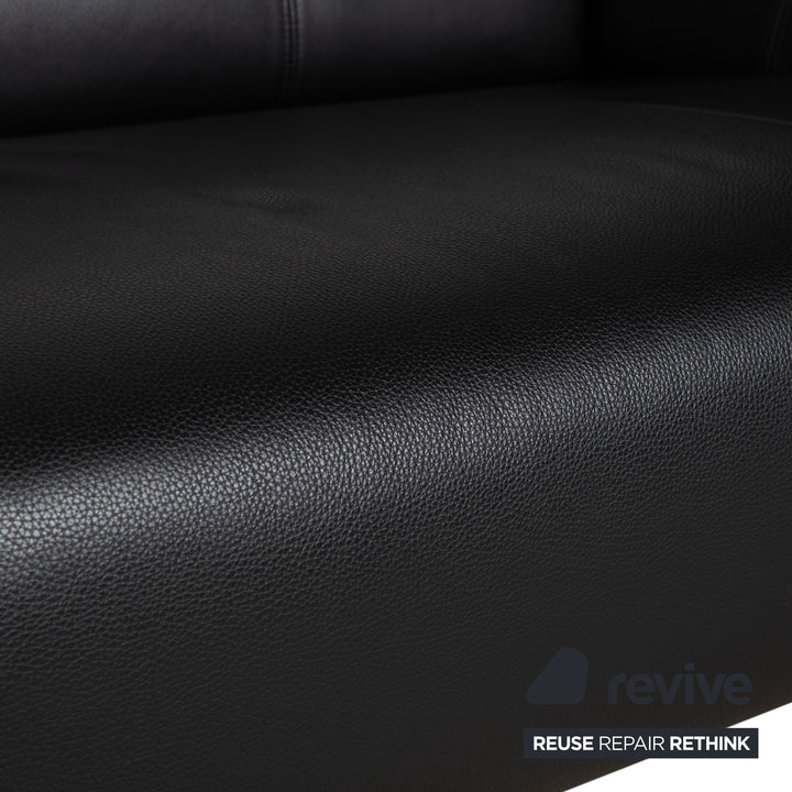Rolf Benz 322 Leder Zweisitzer Schwarz Sofa Couch