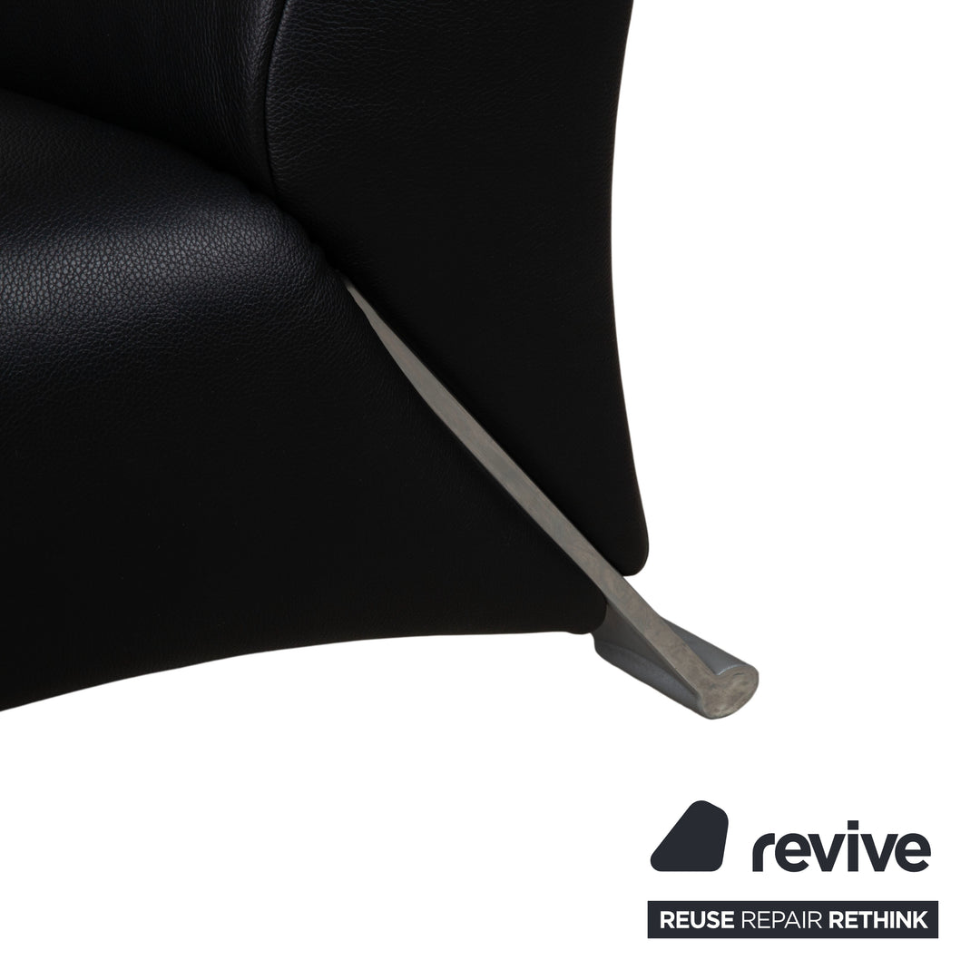 Rolf Benz 322 Leder Zweisitzer Schwarz Sofa Couch