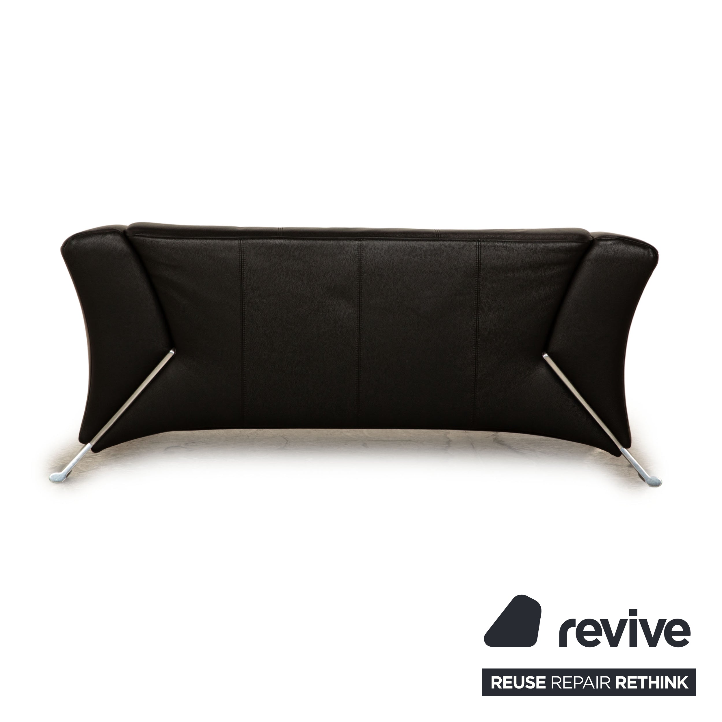 Rolf Benz 322 Leder Zweisitzer Schwarz Sofa Couch