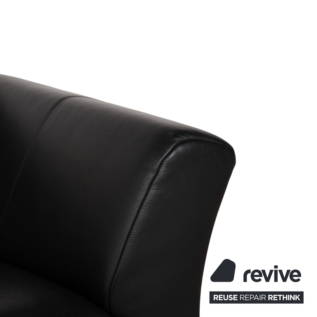 Rolf Benz 322 Leder Zweisitzer Schwarz Sofa Couch