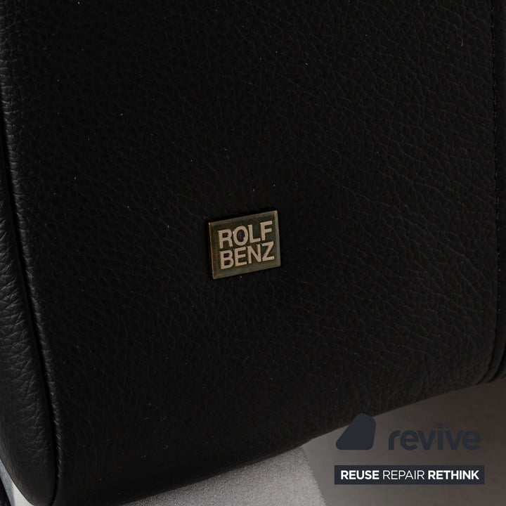 Rolf Benz 322 leather two-seater black sofa couch