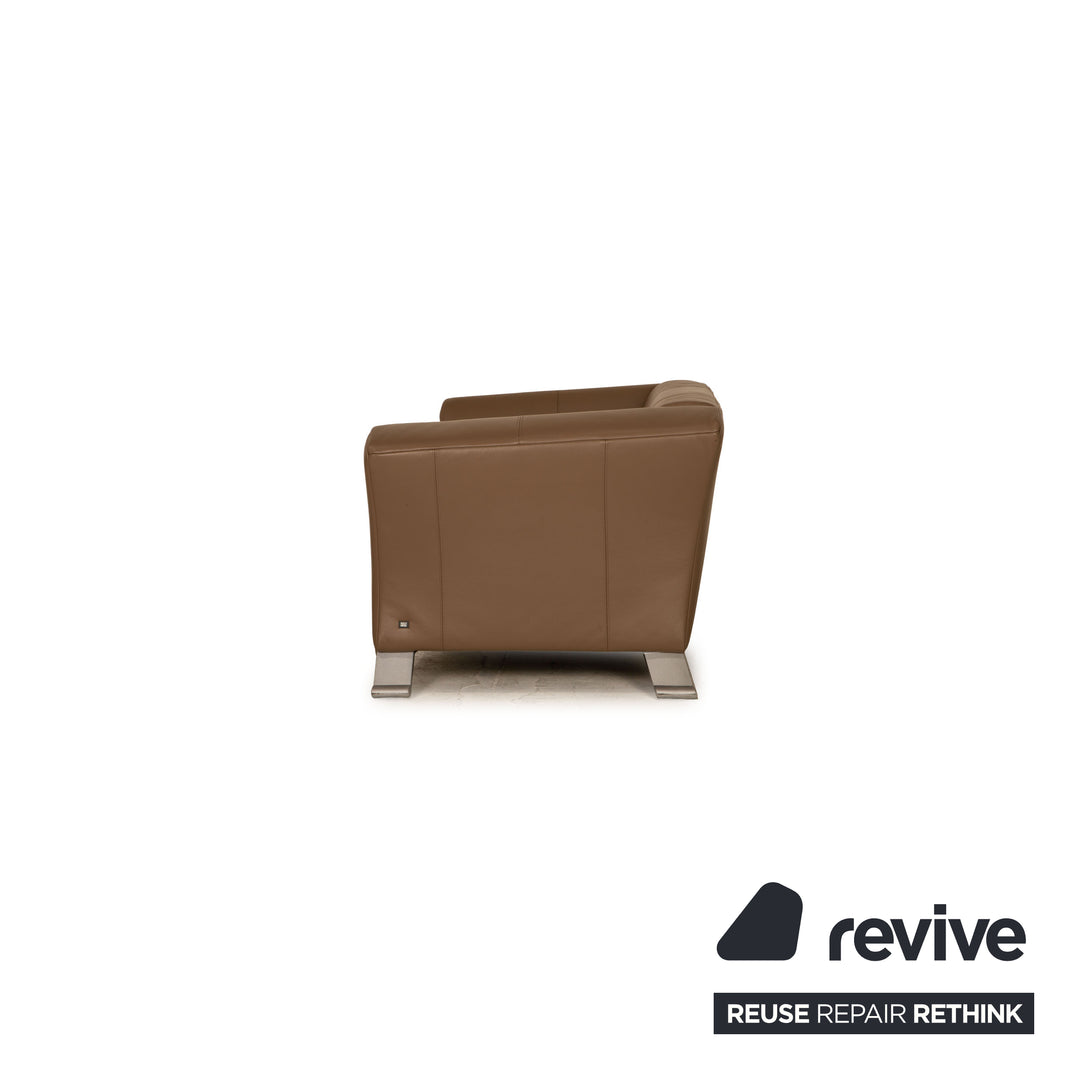 Rolf Benz 322 leather two-seater beige sofa couch
