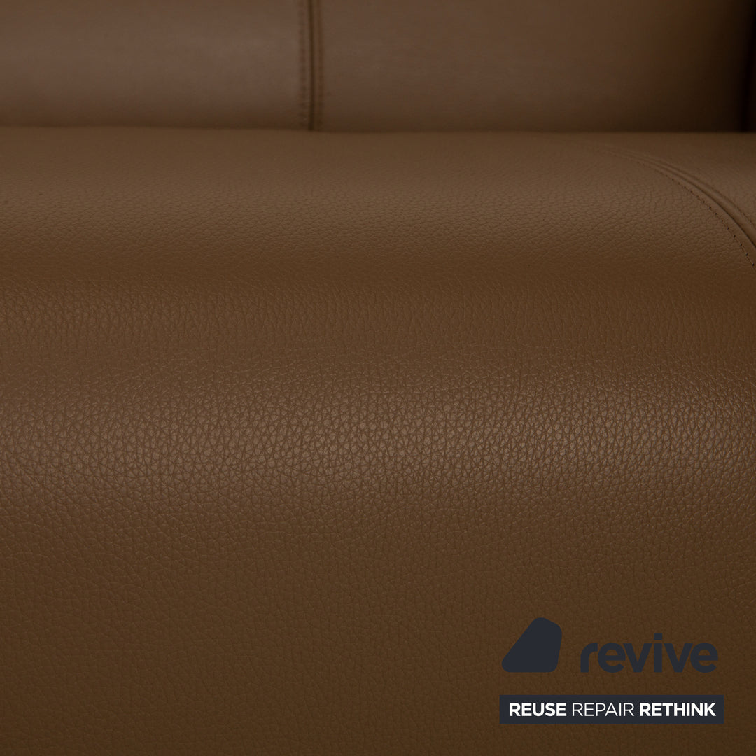 Rolf Benz 322 leather two-seater beige sofa couch