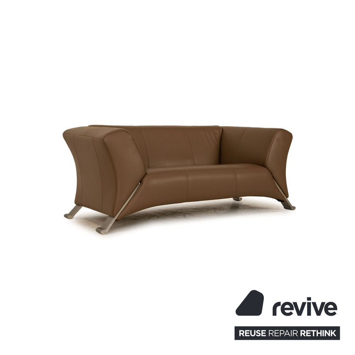 Rolf Benz 322 leather two-seater beige sofa couch