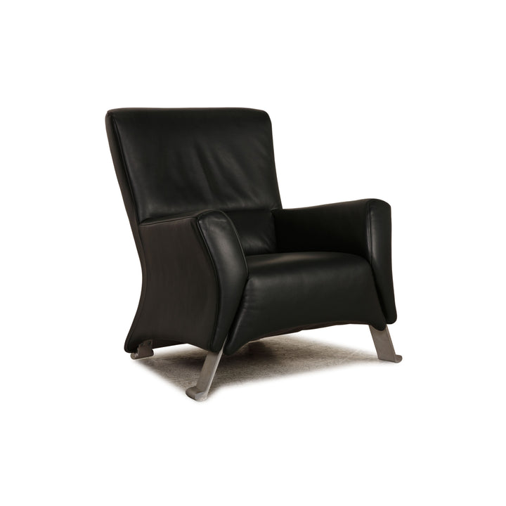 Rolf Benz 322 Fauteuil en cuir noir