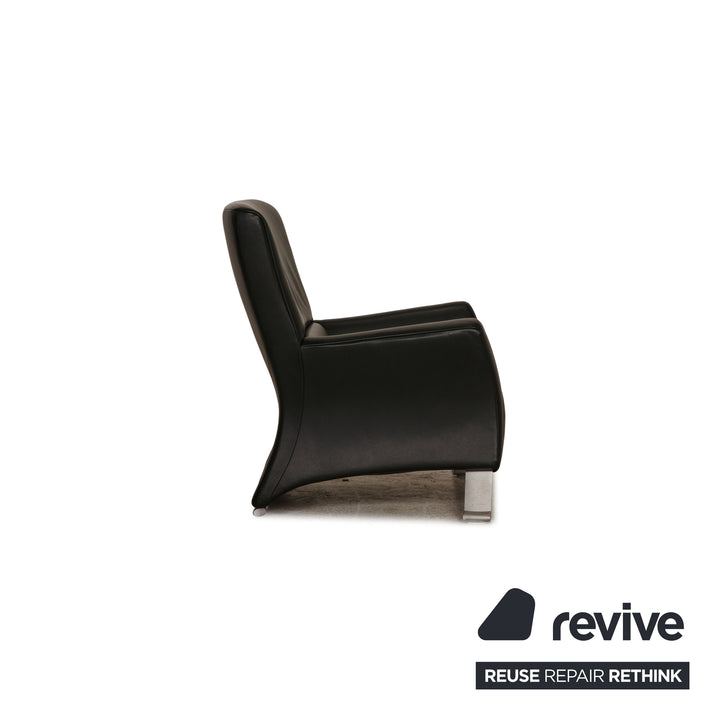 Rolf Benz 322 Fauteuil en cuir noir