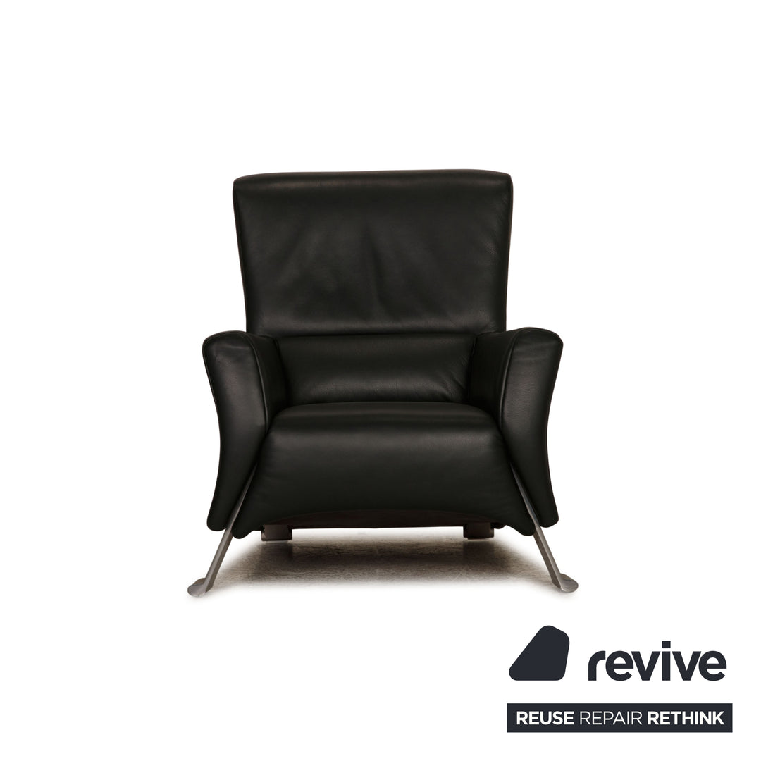 Rolf Benz 322 Fauteuil en cuir noir