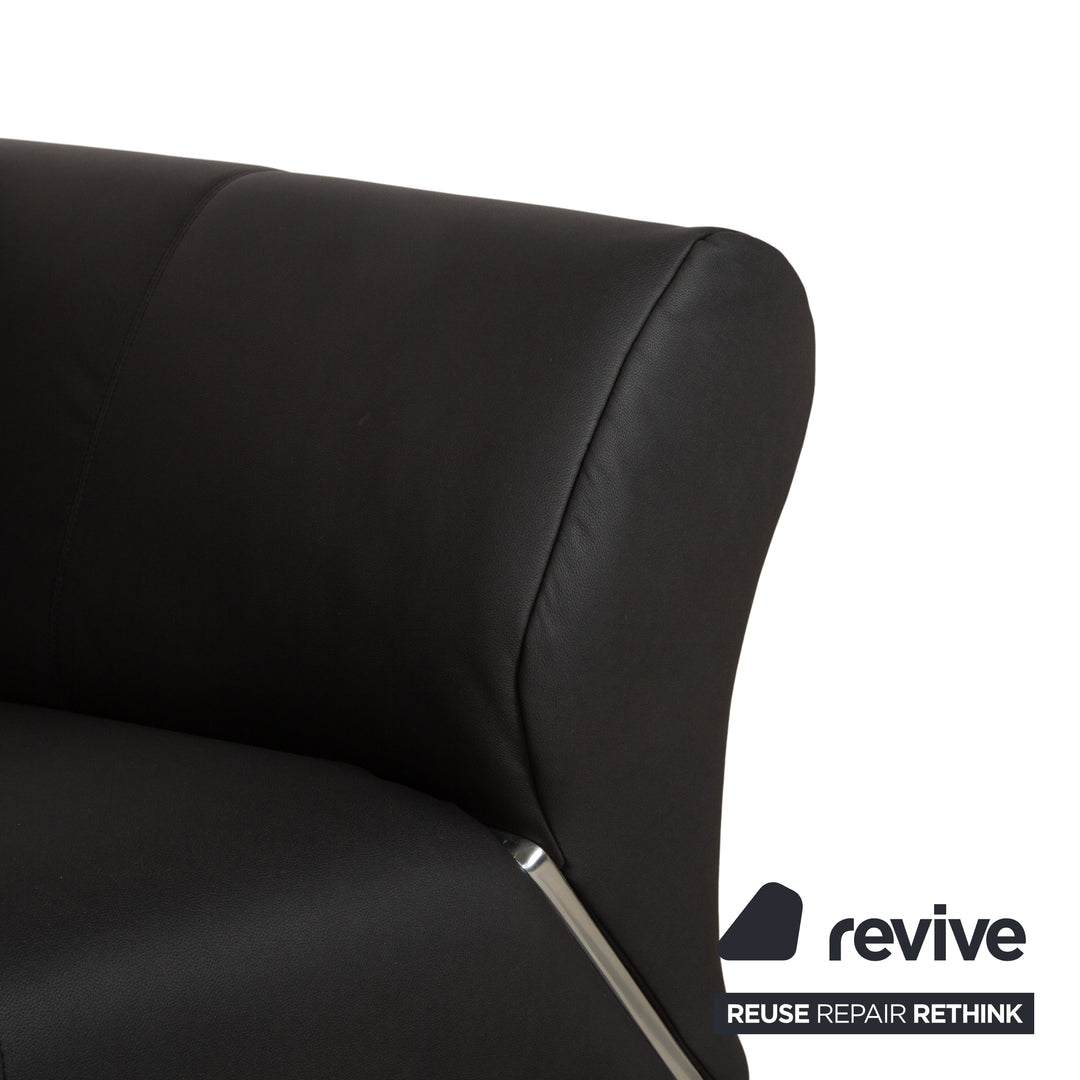 Rolf Benz 322 vegan leather three-seater anthracite dark grey sofa couch new cover