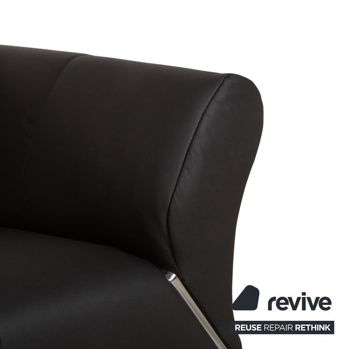 Rolf Benz 322 vegan leather three-seater anthracite dark grey sofa couch new cover