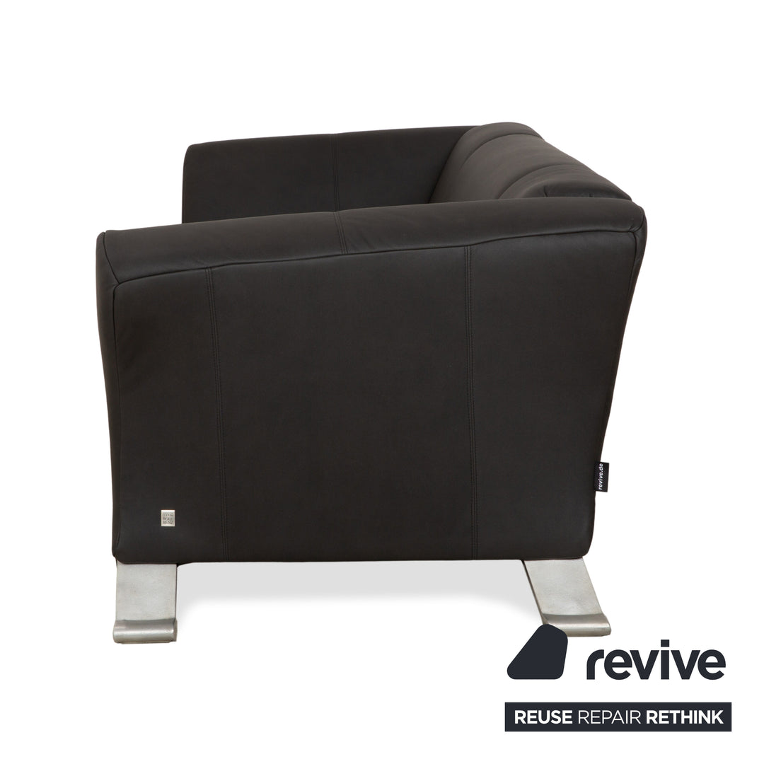 Rolf Benz 322 vegan leather three-seater anthracite dark grey sofa couch new cover