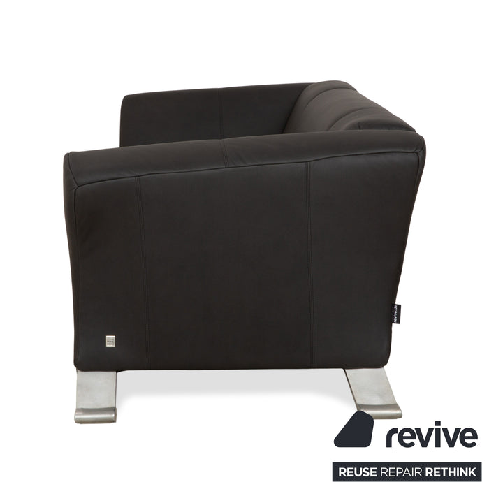 Rolf Benz 322 vegan leather three-seater anthracite dark grey sofa couch new cover