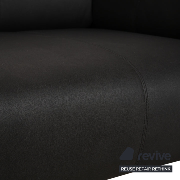 Rolf Benz 322 vegan leather three-seater anthracite dark grey sofa couch new cover