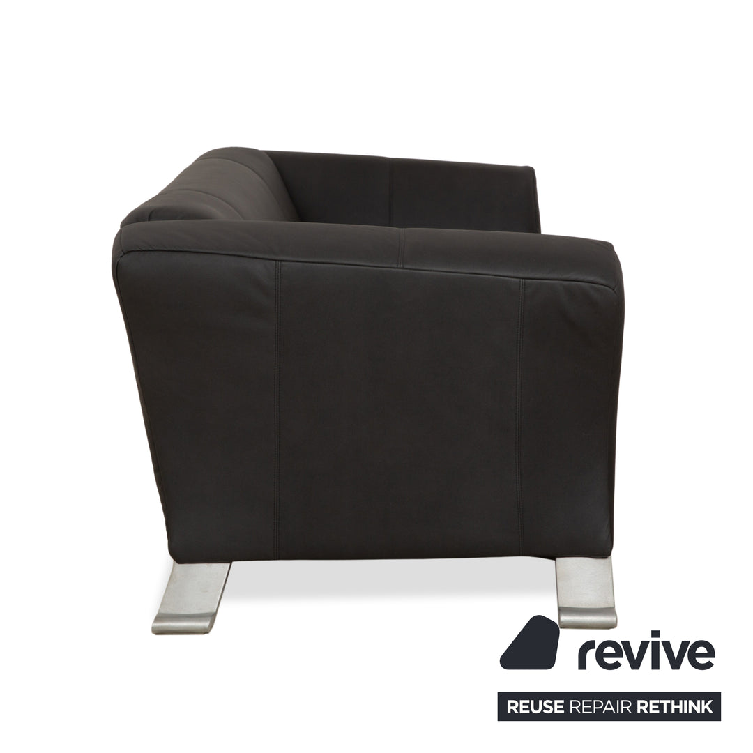Rolf Benz 322 vegan leather three-seater anthracite dark grey sofa couch new cover