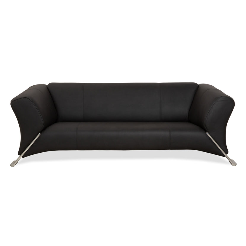 Rolf Benz 322 veganes Leder Dreisitzer Anthrazit Dunkelgrau Sofa Couch Neubezug