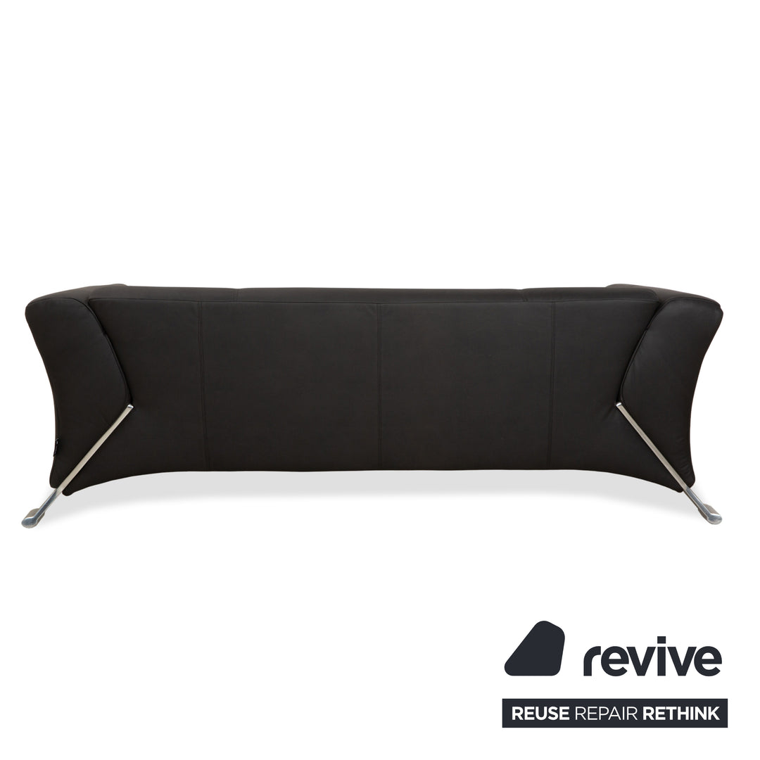 Rolf Benz 322 vegan leather three-seater anthracite dark grey sofa couch new cover