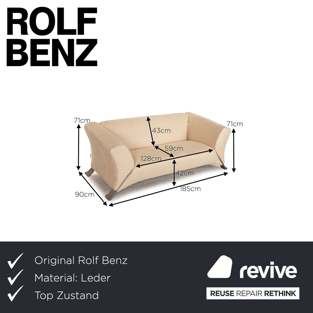 Rolf Benz 322 Stoff Sofa Creme Zweisitzer Couch Neubezug