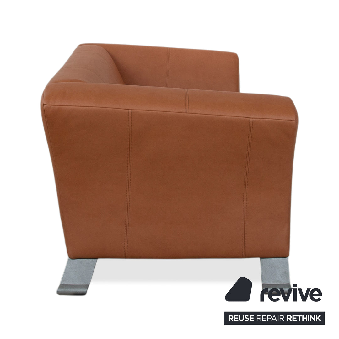 Rolf Benz 322 veganes Leder Zweisitzer Braun Cognac Sofa Couch Neubezug GAVIN 103