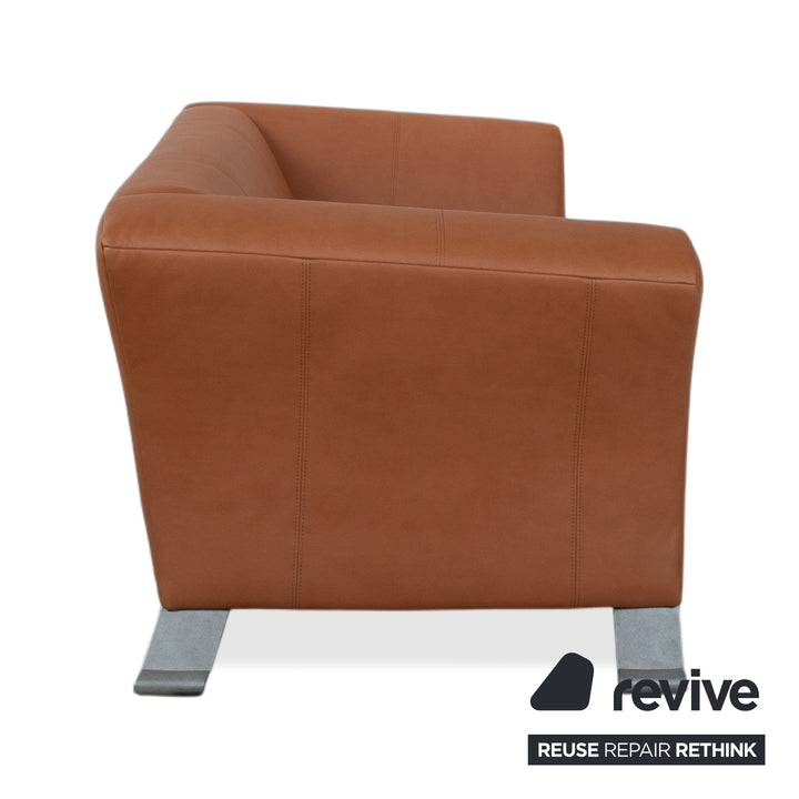 Rolf Benz 322 veganes Leder Zweisitzer Braun Cognac Sofa Couch Neubezug GAVIN 103