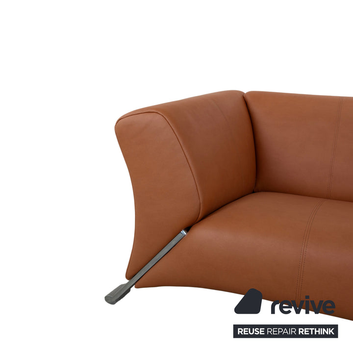 Rolf Benz 322 veganes Leder Zweisitzer Braun Cognac Sofa Couch Neubezug GAVIN 103