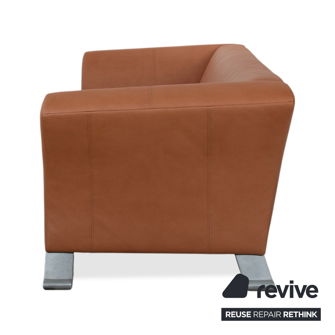 Rolf Benz 322 veganes Leder Zweisitzer Braun Cognac Sofa Couch Neubezug GAVIN 103