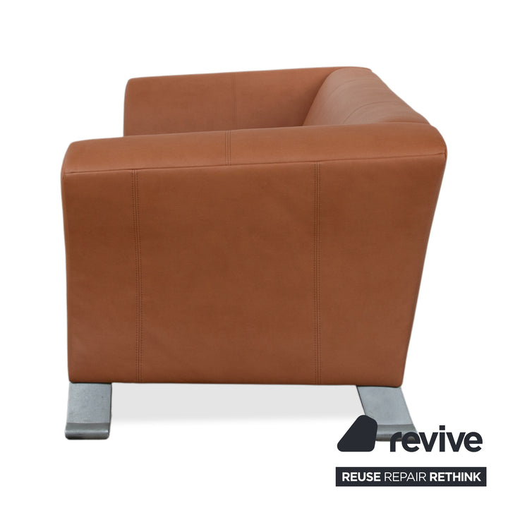 Rolf Benz 322 veganes Leder Zweisitzer Braun Cognac Sofa Couch Neubezug GAVIN 103