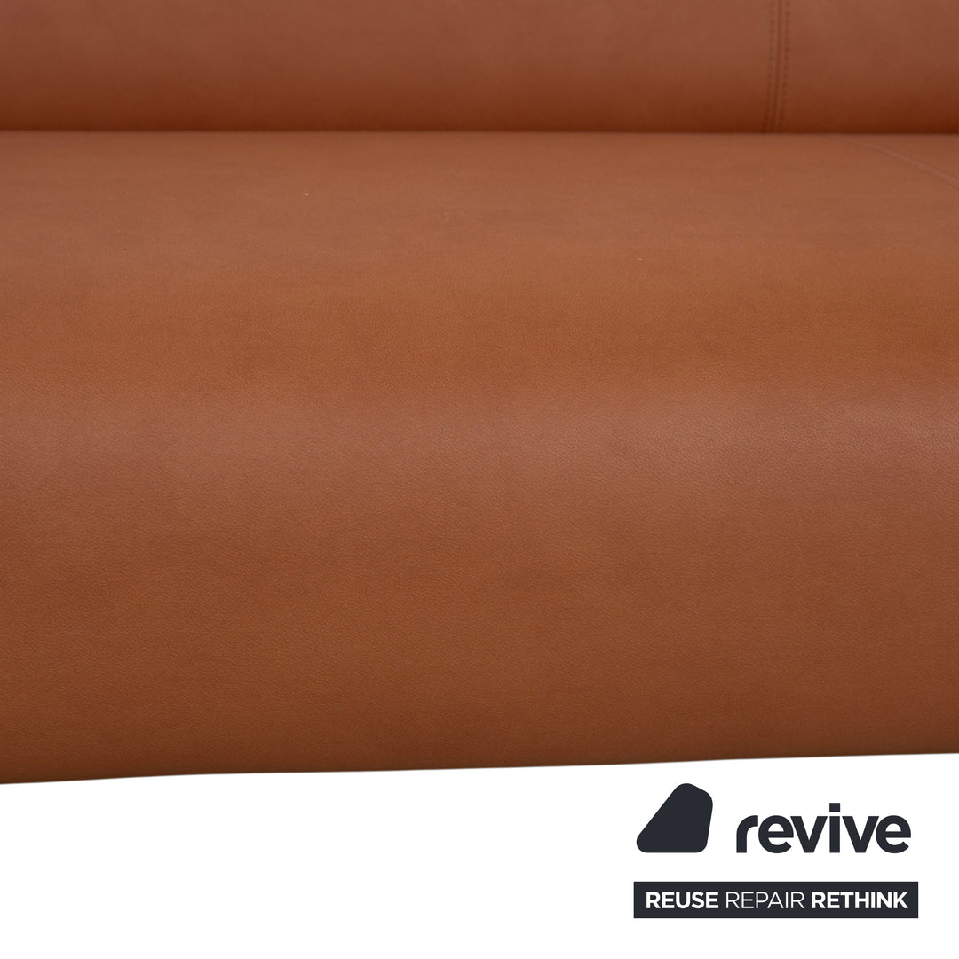 Rolf Benz 322 vegansk læder to-personers sofa brun cognac sofa ombetrukket GAVIN 103