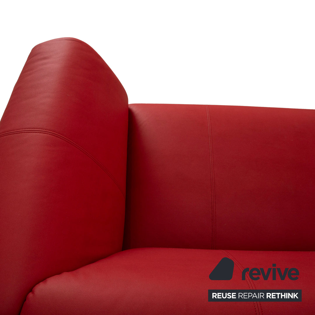 Rolf Benz 322 veganes Leder Zweisitzer Rot Sofa Couch Neubezug GAVIN 107