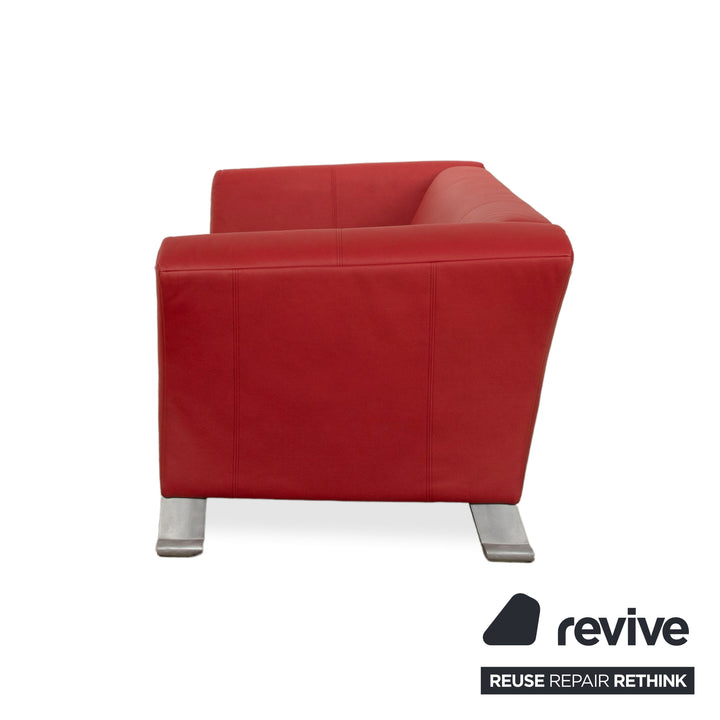 Rolf Benz 322 veganes Leder Zweisitzer Rot Sofa Couch Neubezug GAVIN 107