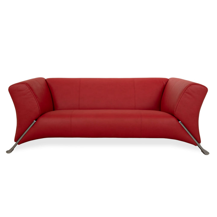 Rolf Benz 322 veganes Leder Zweisitzer Rot Sofa Couch Neubezug GAVIN 107