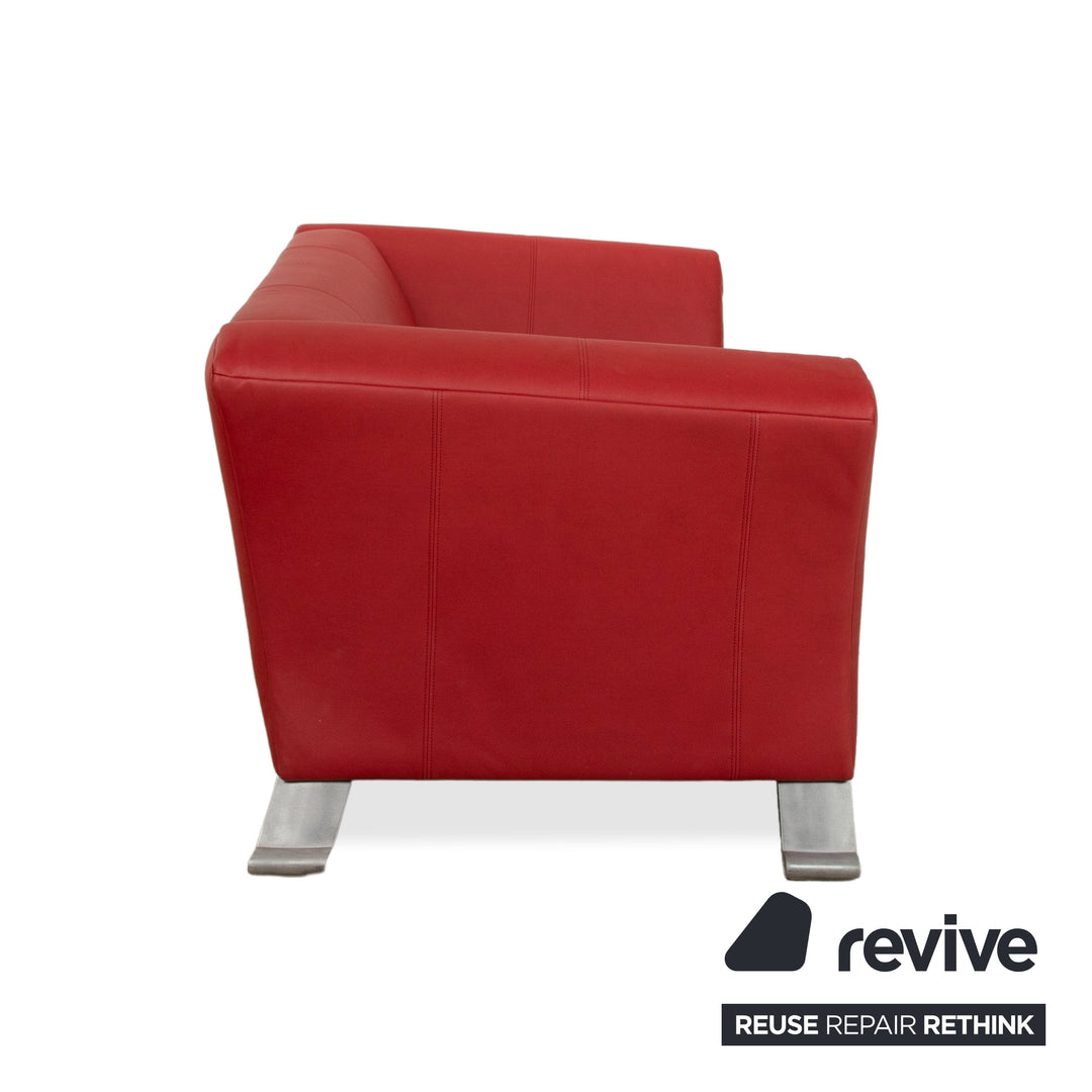 Rolf Benz 322 veganes Leder Zweisitzer Rot Sofa Couch Neubezug GAVIN 107