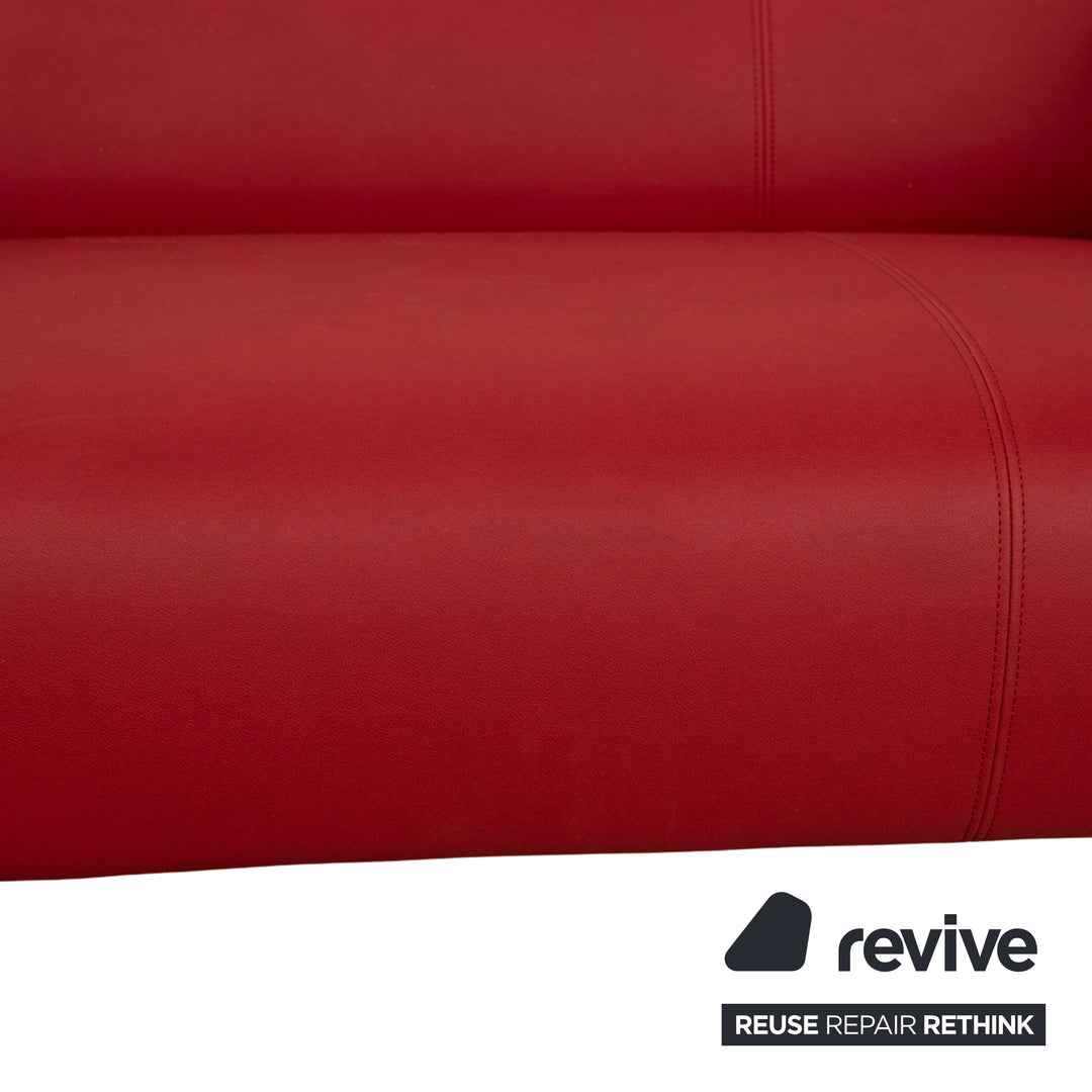 Rolf Benz 322 veganes Leder Zweisitzer Rot Sofa Couch Neubezug GAVIN 107