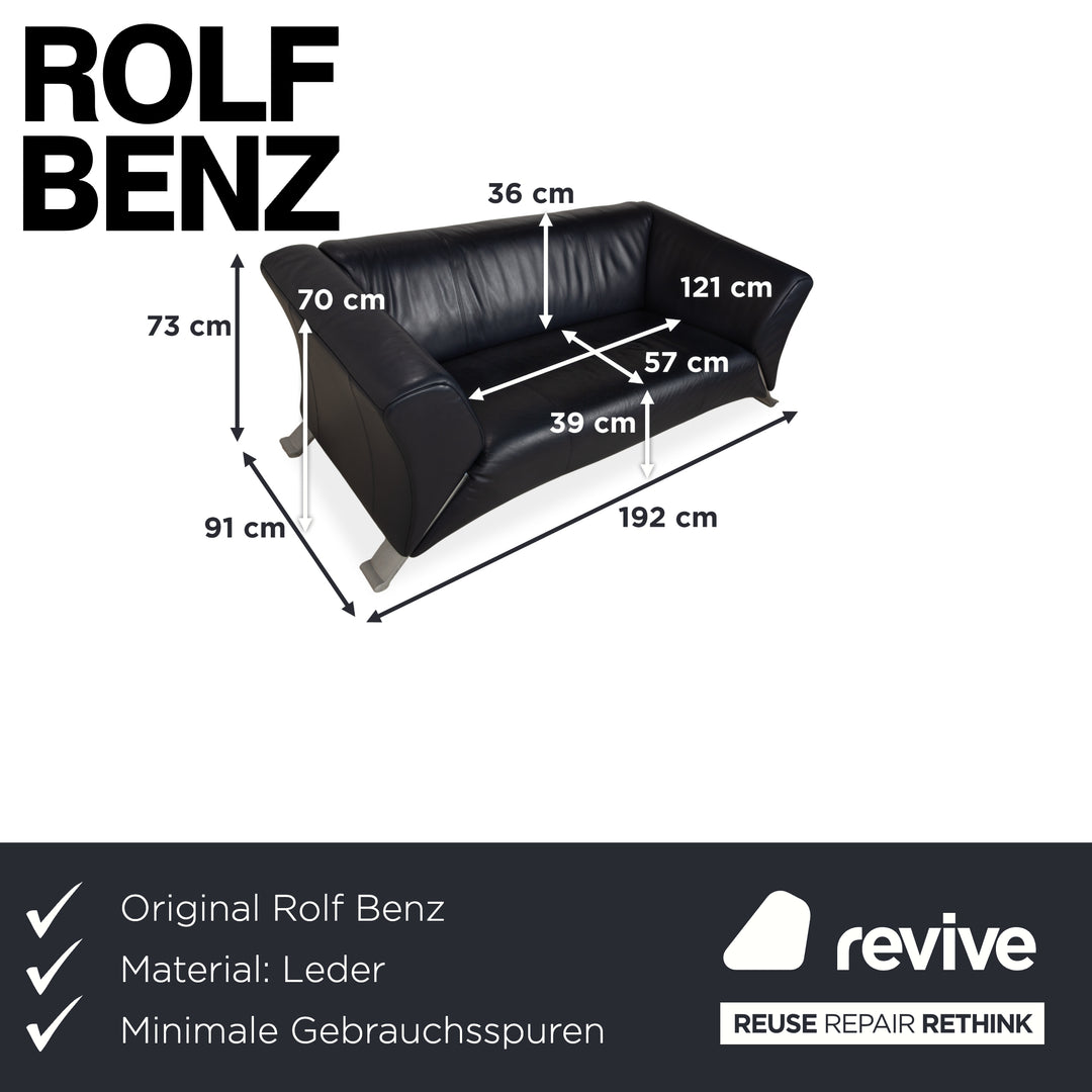 Canapé deux places Rolf Benz 322 bleu foncé
