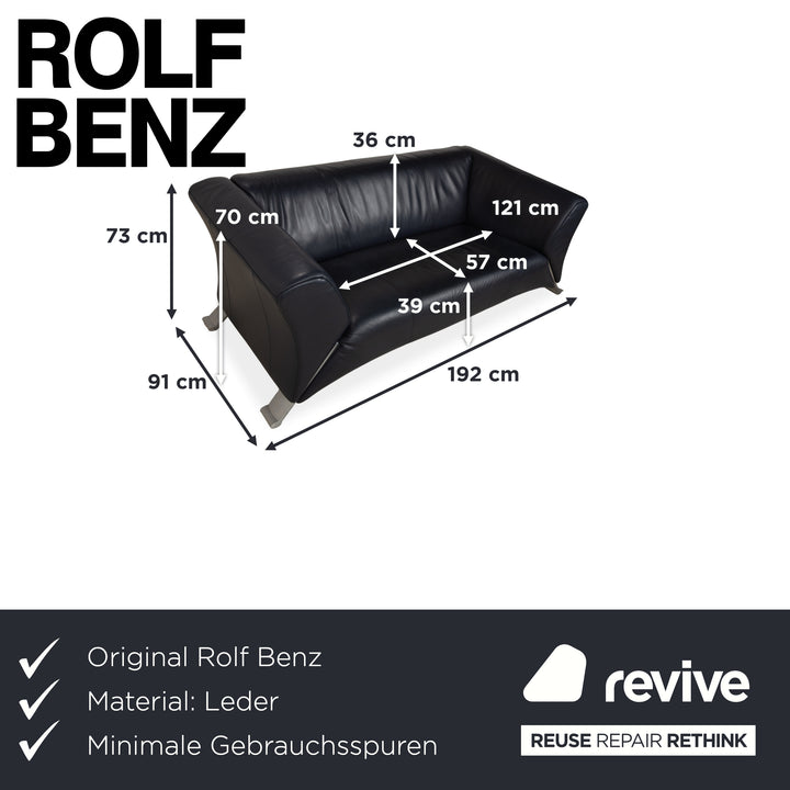Canapé deux places Rolf Benz 322 bleu foncé
