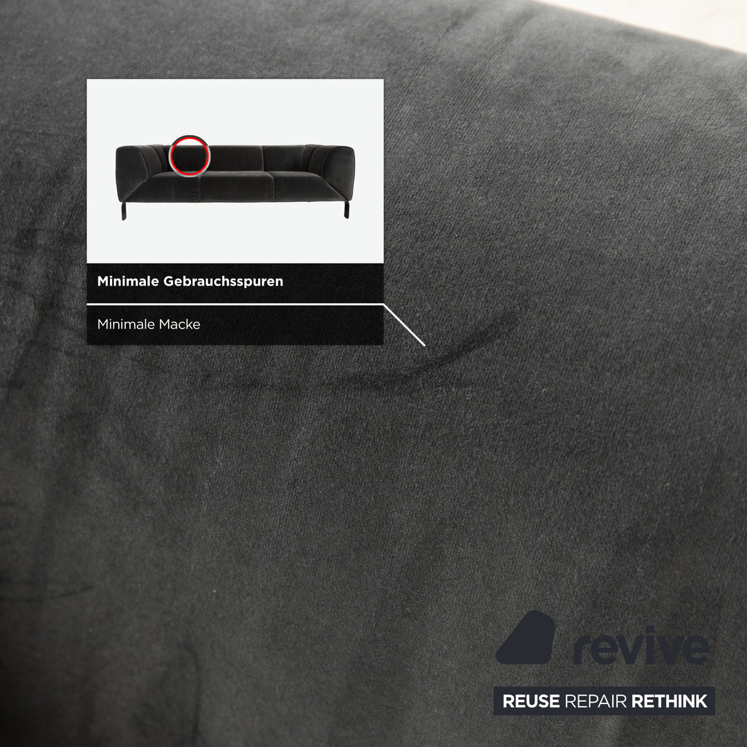 Rolf Benz 323 Stoff Dreisitzer Grau Sofa Couch