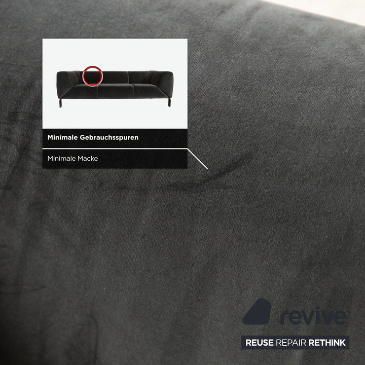 Rolf Benz 323 Stoff Dreisitzer Grau Sofa Couch