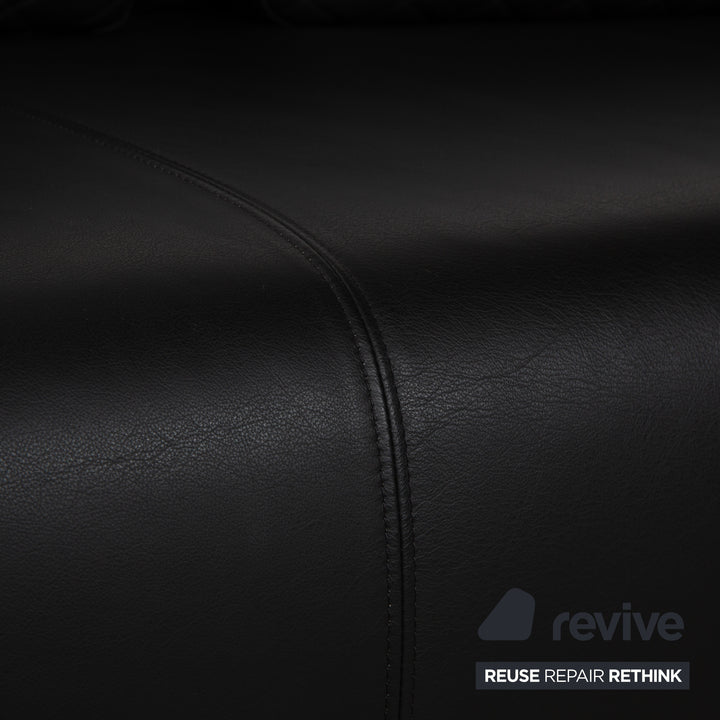 Rolf Benz 325 Leder Dreisitzer Schwarz Sofa Couch