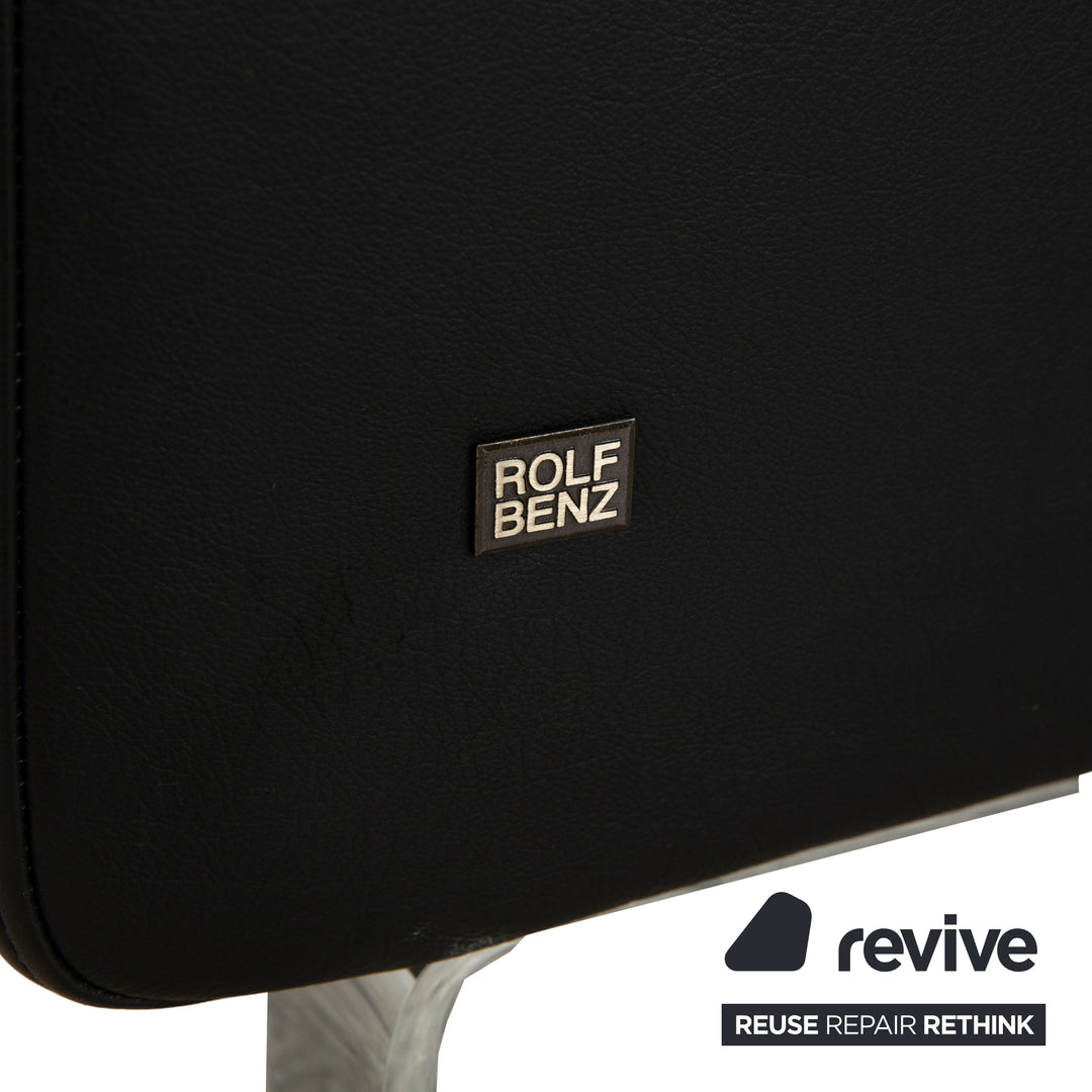 Rolf Benz 325 Leder Dreisitzer Schwarz Sofa Couch