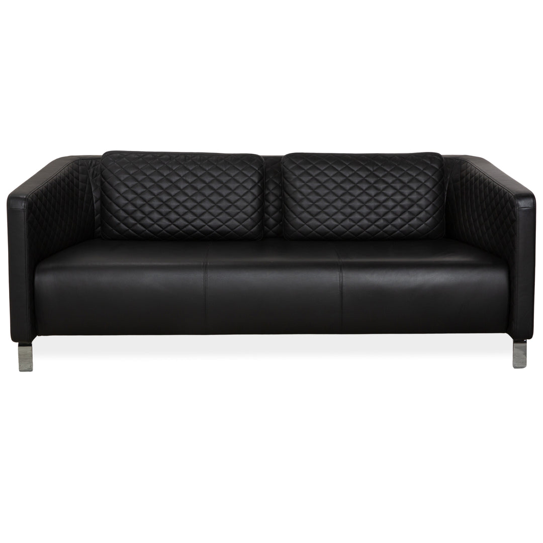 Rolf Benz 325 Leder Dreisitzer Schwarz Sofa Couch