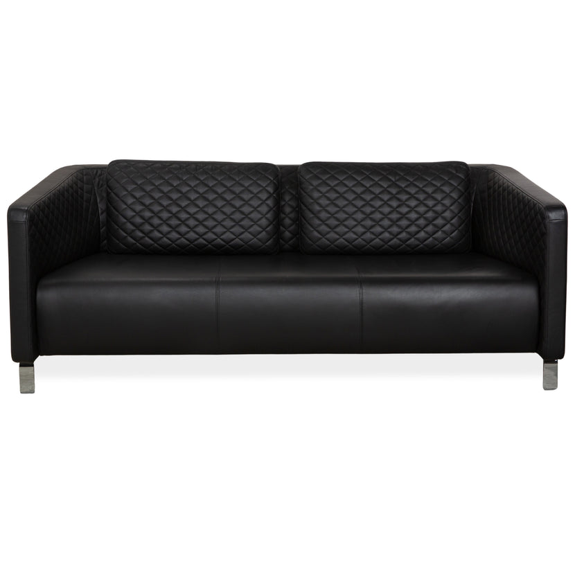 Rolf Benz 325 Leder Dreisitzer Schwarz Sofa Couch