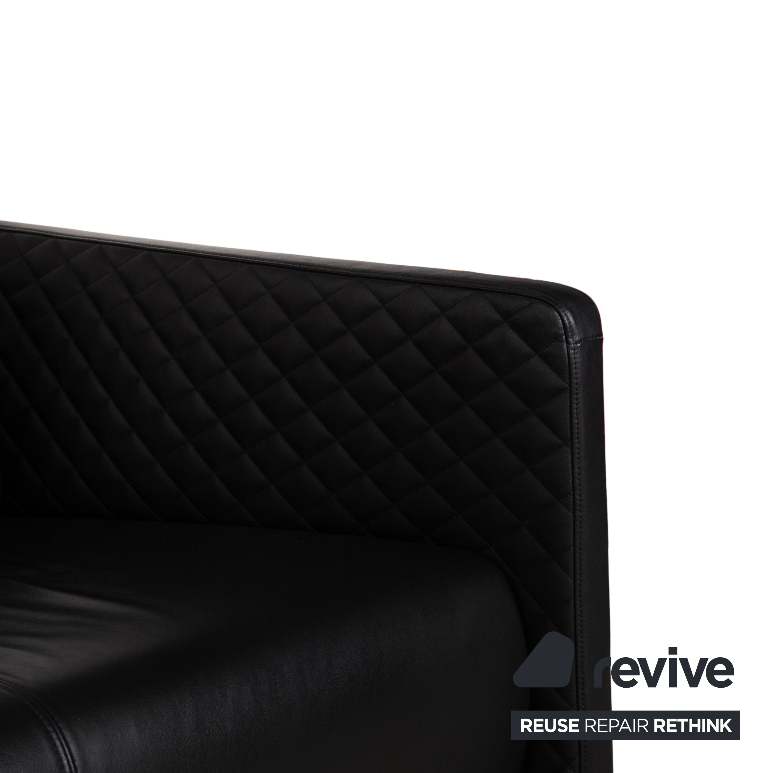 Rolf Benz 325 Leder Dreisitzer Schwarz Sofa Couch