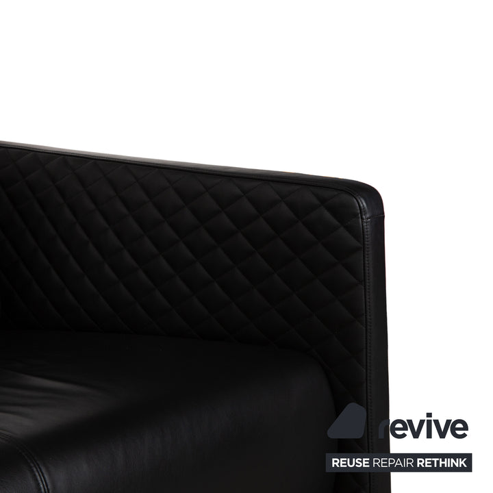 Rolf Benz 325 Leder Dreisitzer Schwarz Sofa Couch