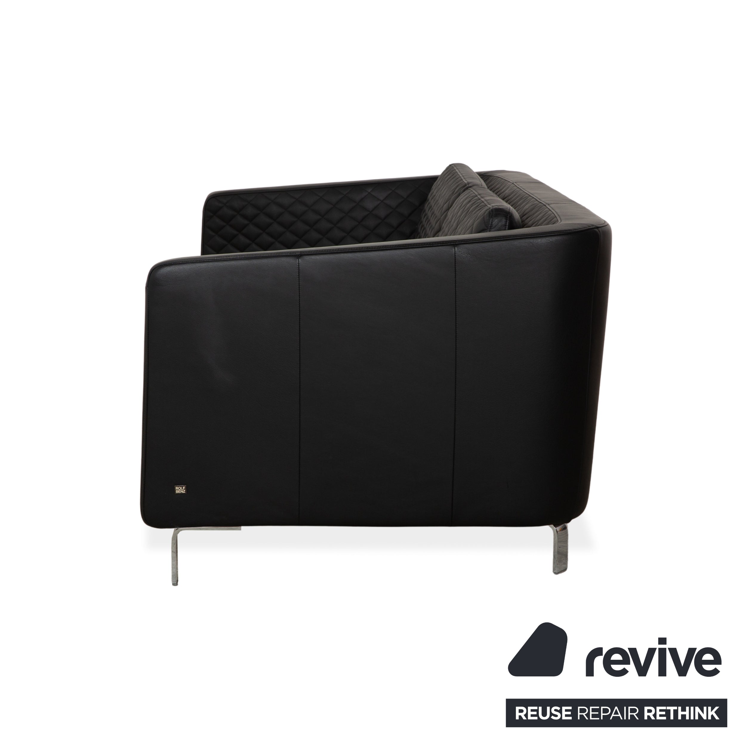 Rolf Benz 325 Leder Dreisitzer Schwarz Sofa Couch