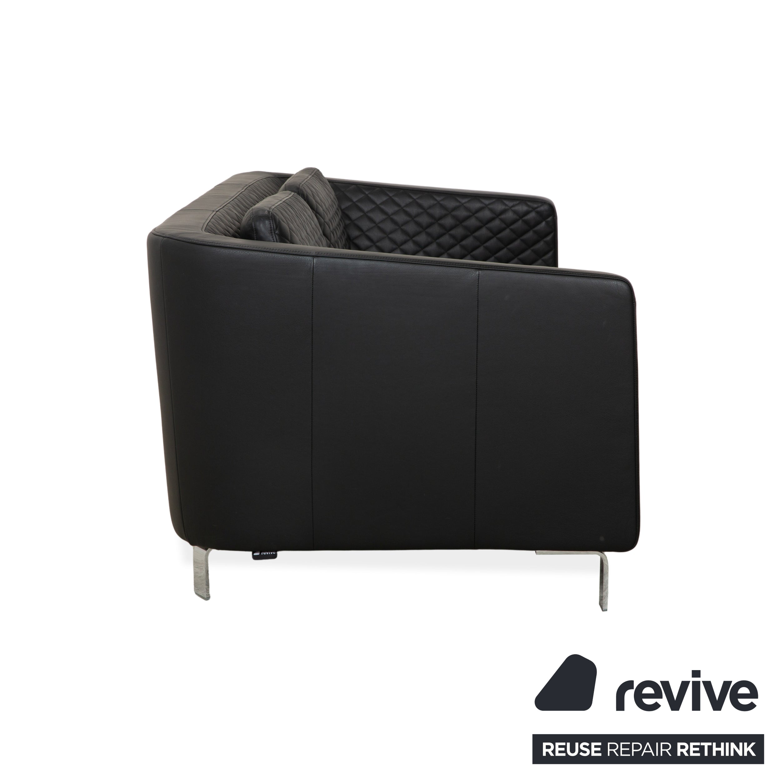 Rolf Benz 325 Leder Dreisitzer Schwarz Sofa Couch