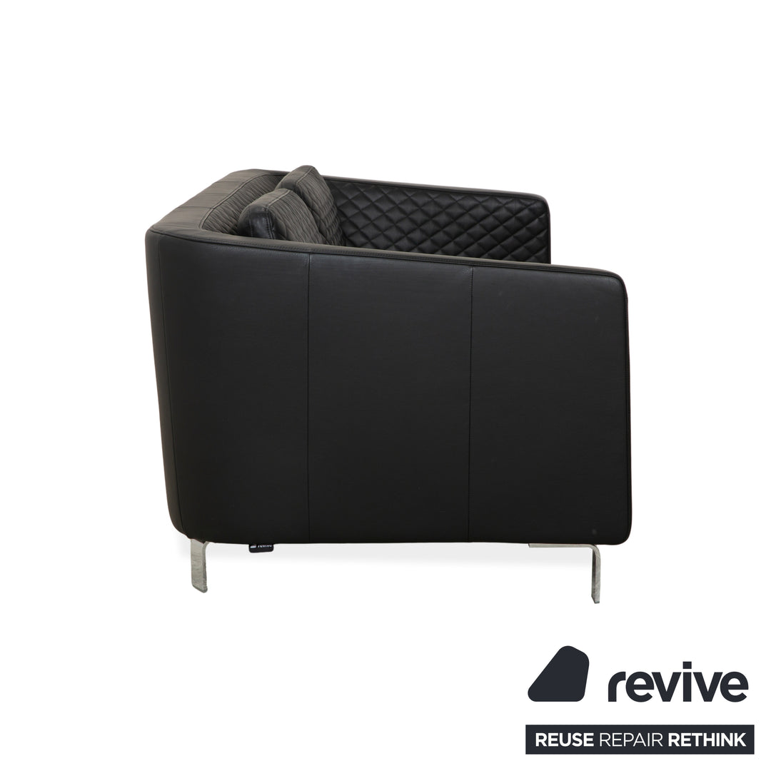 Rolf Benz 325 Leder Dreisitzer Schwarz Sofa Couch