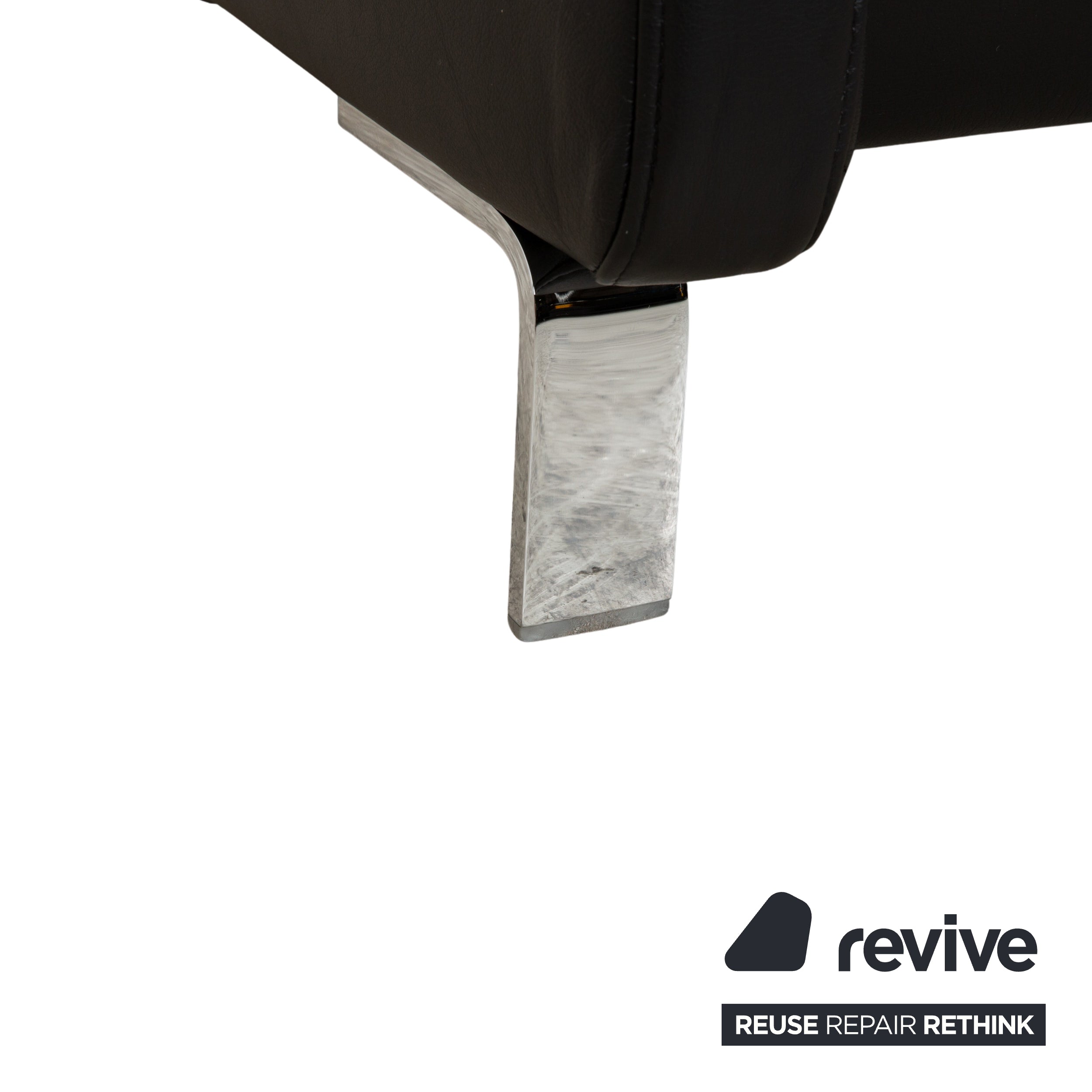 Canapé deux places en cuir noir Rolf Benz 325