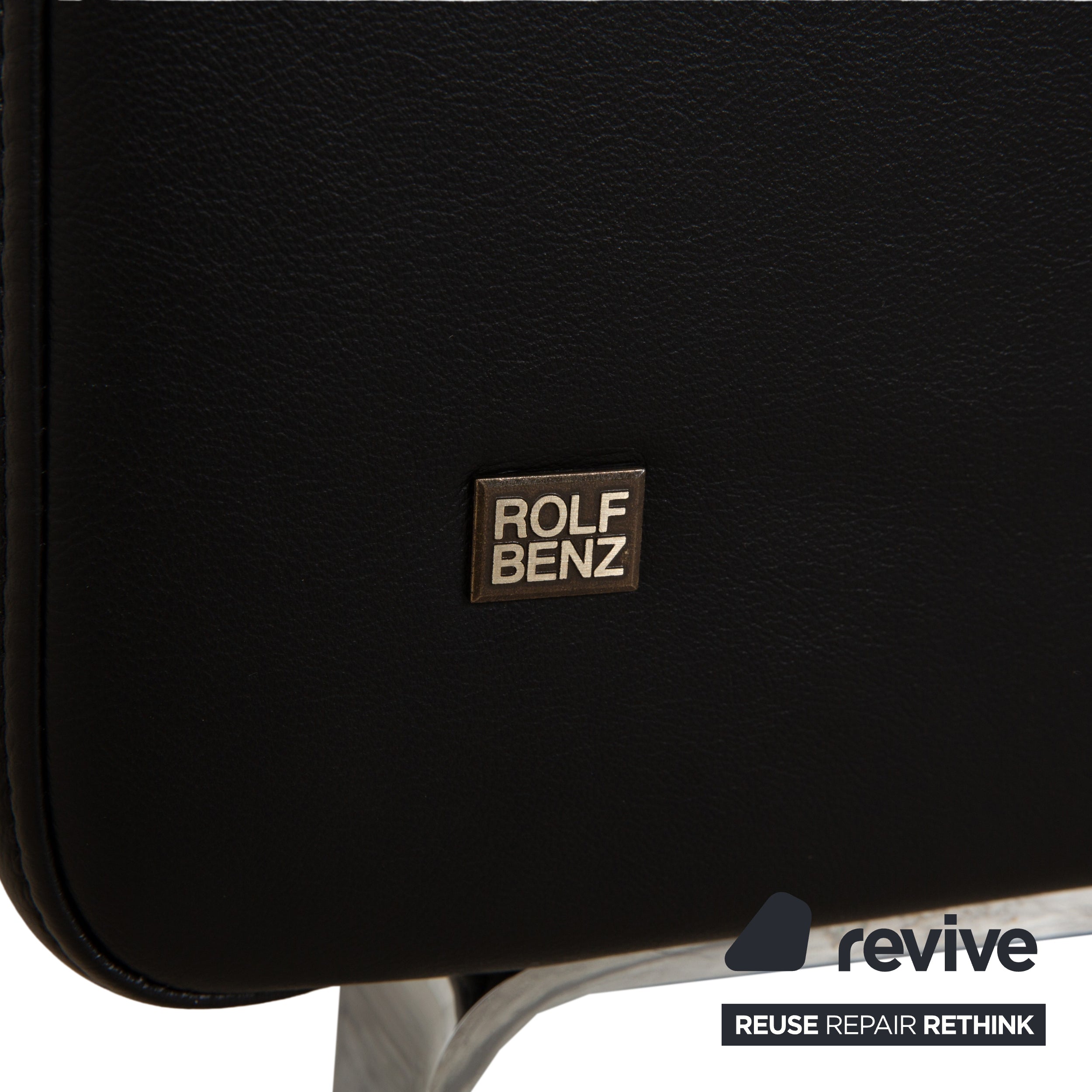 Canapé deux places en cuir noir Rolf Benz 325